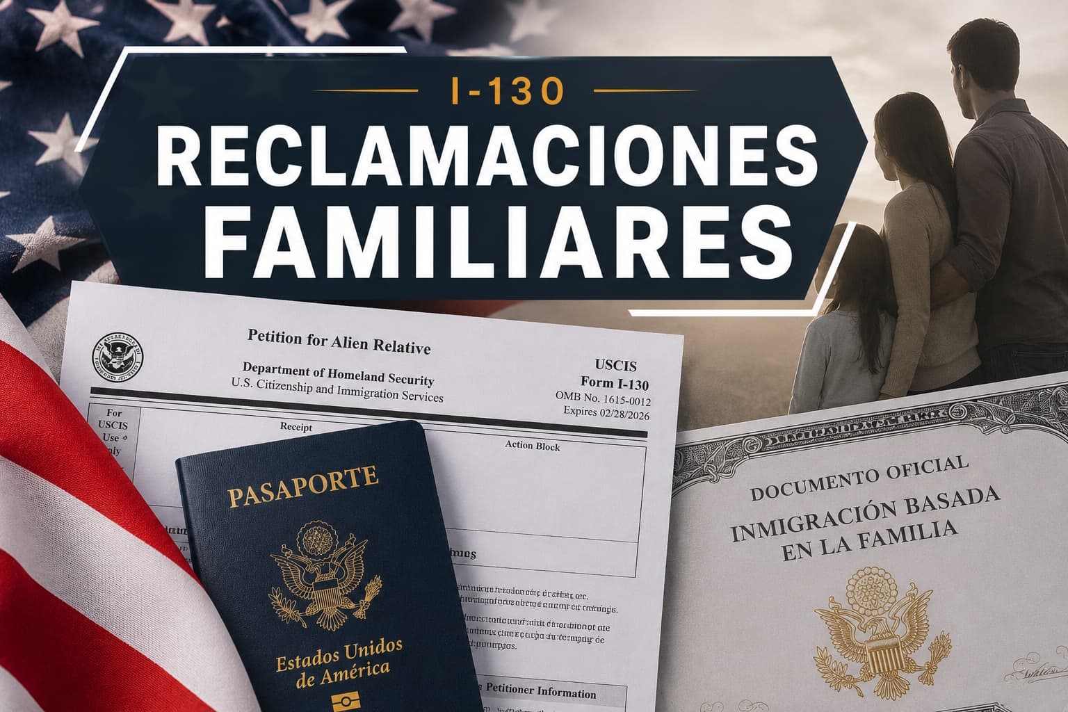 Documentos familiares organizados para petición I-130